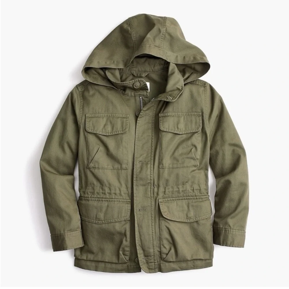 Cat & Jack Olive Green Hooded Utility Jacket